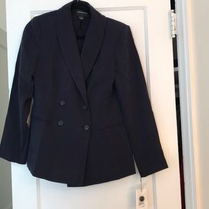 Something Navy drapey double breasted blazer